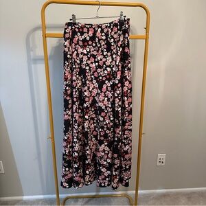 WAYF Dark Floral Maxi Skirt